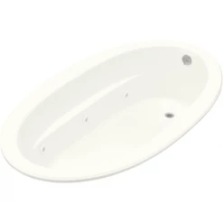 Kohler Sunward Collection 72" Undermount or Drop In Jetted Whirlpool Bath Tub with Reversible Drain