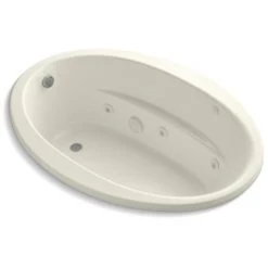 Kohler Sunward Collection 60" Drop In Jetted Whirlpool Bath Tub with Reversible Drain