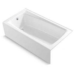 Kohler Irvine 60" x 32" Cast Iron Alcove Bath with Integral Apron and Left Drain