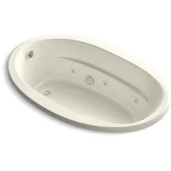 Kohler Sunward 66" Exocrylic Drop In Whirlpool Tub with Heater and Reversible Drain