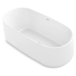 Kohler Ceric 65" Lithocast Gloss Soaking Tub for Freestanding Installation with Center Toe-Tap Drain