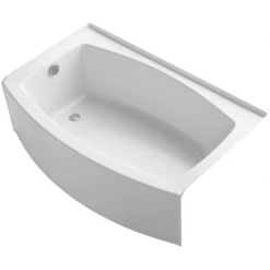 Kohler Expanse Collection 60" Curved Integral Apron Bath Tub with Left Hand Drain