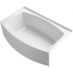Kohler Expanse Collection 60" Three Wall Alcove Curved Integral Apron Bath Tub with Right Hand Drain