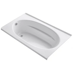 Kohler Windward Collection 72" Drop In Three Wall Alcove Soaking Bath Tub with Left Hand Drain