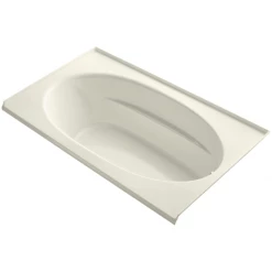 Kohler Windward Collection 72" Drop In Three Wall Alcove Soaking Bath Tub with Right Hand Drain