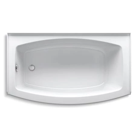 Kohler Expanse Bath Tub 60" x 30" - 36" Acrylic Soaking for Three Wall Alcove Installations with Integral Curved Apron and Left Drain - Image 4