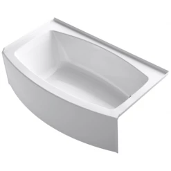 Kohler 60" Three Wall Alcove Curved Apron Soaking Tub with Right Hand Drain