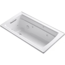 Kohler Archer Collection 60" Drop In Jetted Whirlpool Bath Tub with Reversible Drain