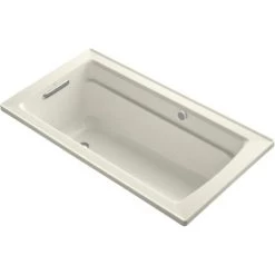 Kohler Archer 60" Drop In Acrylic Air Tub with Reversible Drain and Overflow - Comfort Depth Design