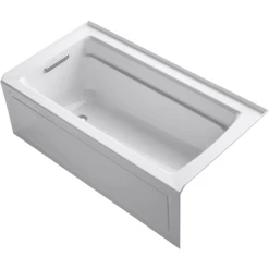 Kohler Archer 60" Three Wall Alcove Acrylic Air Tub with Left Drain and Overflow - Comfort Depth Design