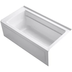 Kohler Archer 60" Three Wall Alcove Acrylic Air Tub with Right Drain and Overflow - Comfort Depth Design