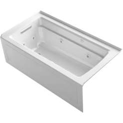 Kohler Archer 60" Three Wall Alcove Acrylic Air/Whirlpool Tub with Right Drain and Overflow - Comfort Depth Design