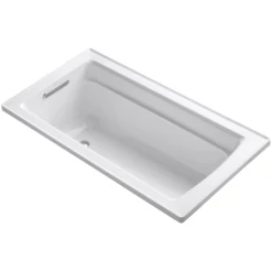 Kohler Archer Collection 60" Drop In Soaker Bath Tub with Armrests, Lumbar Support and Reversible Drain