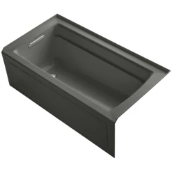 Kohler Archer 60" Alcove Soaking Bath Tub with Bask Heating and Left Drain