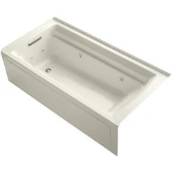 Kohler Archer Collection 72" Three Wall Alcove Jetted Whirlpool Bath Tub with Left Side Drain
