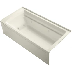 Kohler Archer Collection 72" Three Wall Alcove Jetted Whirlpool Bath Tub with Right Side Drain