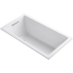 Kohler Underscore Collection 60" Drop In or Undermount Soaking Bath Tub with Slotted Overflow