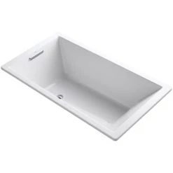 Kohler Underscore Collection 66" Drop In Acrylic Bath Tub With Molded Lumbar Support and Reversible Drain