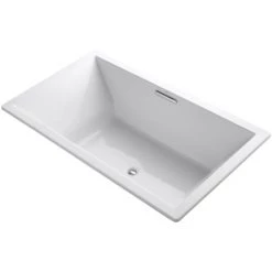 Kohler Underscore Collection 72" Drop In Acrylic Bath Tub With Molded Lumbar Support and Center Drain