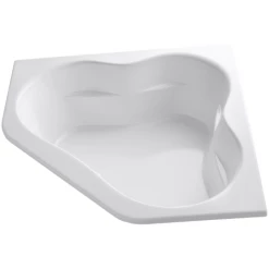Kohler Tercet Collection 60" Corner Soaking Bath Tub with Center Drain