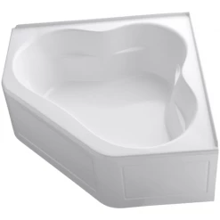 Kohler Tercet Collection 60" Corner Alcove Soaking Bath Tub with Center Drain