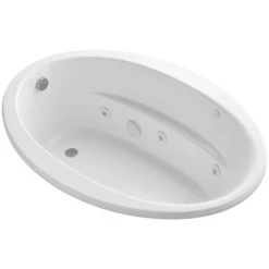 Kohler Sunward 60" Drop-In Jetted Whirlpool Bath Tub - Reversible Drain