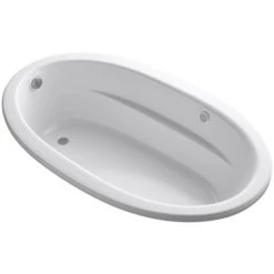 Kohler Sunward 72" Drop In Acrylic Air Tub with Reversible Drain and Overflow