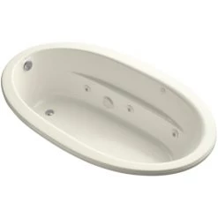 Kohler Sunward Collection 72" Undermount or Drop In Jetted Whirlpool Bath Tub with Reversible Drain
