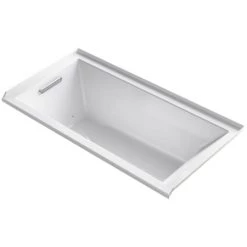 Kohler Underscore Rectangle 60" Three Wall Alcove Acrylic Air Tub with Left Drain and Overflow