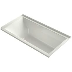 Kohler Underscore Rectangle 60" Three Wall Alcove Acrylic Air Tub with Right Drain and Overflow