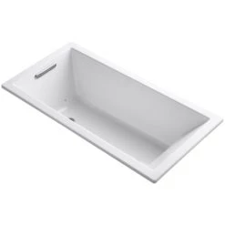 Kohler Underscore Rectangle 60" Drop In Acrylic Air Tub with Reversible Drain and Overflow