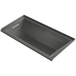 Kohler Underscore Rectangle 60" Three Wall Alcove Acrylic Air Tub with Left Drain and Overflow