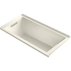 Kohler Underscore 60" Drop In, Three Wall Alcove Acrylic Experience Tub with Left Drain and Overflow