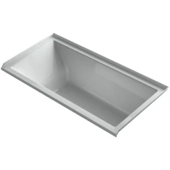 Kohler Underscore 60" Soaking Tub with Right Drain, Bask Heating, and VibrAcoustic Technology