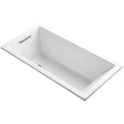 Kohler Underscore 60" Soaking Tub with Reversible Drain, Bask Heating, and VibrAcoustic Technology