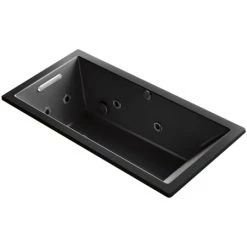 Kohler Underscore Rectangle 60" Drop In Acrylic Air / Whirlpool Tub with Reversible Drain and Overflow