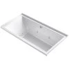Kohler Underscore Rectangle 60" Three Wall Alcove Acrylic Air / Whirlpool Tub with Right Drain and Overflow