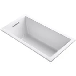 Kohler Underscore Rectangle 60" Drop In Acrylic Air Tub with Reversible Drain and Overflow