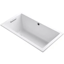 Kohler Underscore Rectangle 60" Drop In Acrylic Air Tub with Reversible Drain and Overflow
