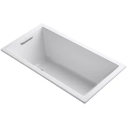 Kohler Underscore 60" Soaking Tub with Reversible Drain, Bask Heating, and VibrAcoustic Technology