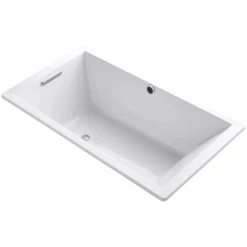 Kohler Underscore Rectangle 66" Drop In Acrylic Air Tub with Reversible Drain and Overflow