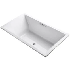 Kohler Underscore Rectangle 72" Drop In Acrylic Air Tub with Center Drain and Overflow