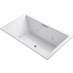 Kohler Underscore 72" Drop In, Undermount Acrylic Experience Tub with Center Drain and Overflow