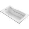 Kohler Mariposa Collection 66" Three Wall Alcove or Drop-in Jetted Whirlpool Bath Tub with Reversible Drain