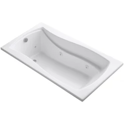 Kohler Mariposa Collection 66" Three Wall Alcove Jetted Whirlpool Bath Tub with Right Side Drain