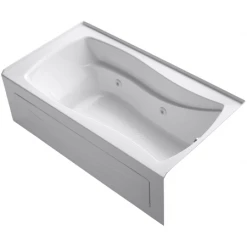 Kohler Mariposa Collection 66" Three Wall Alcove Jetted Whirlpool Bath Tub with Right Side Drain