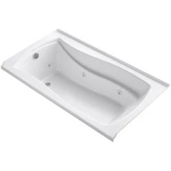Kohler Mariposa Collection 66" Three Wall Alcove Jetted Whirlpool Bath Tub with Left Side Drain