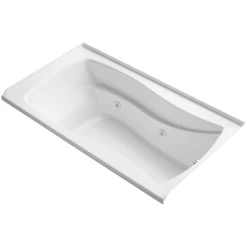 Kohler Mariposa Collection 66" Three Wall Alcove Jetted Whirlpool Bath Tub with Right Side Drain