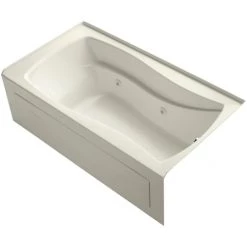 Kohler Mariposa Collection 66" Three Wall Alcove Jetted Whirlpool Bath Tub with Right Side Drain
