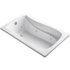 Kohler Mariposa Collection 60" Three Wall Alcove Jetted Whirlpool Bath Tub with Reversible Drain